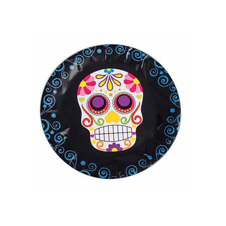 Forum 9 in. Day of the Dead Round Plates - 8 Piece, 8PK FM77230